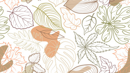 floral seamless pattern with leaves abstract vector image