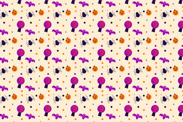 halloween minimal pattern design with witchcraft vector image