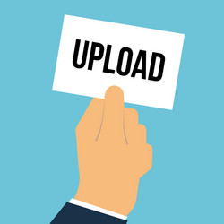man showing paper upload text vector image