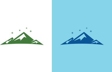 Circle mountain logo Royalty Free Vector Image