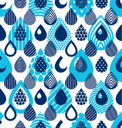 rain drops falling seamless pattern blue colored vector image