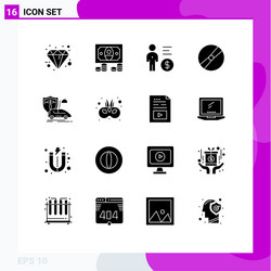 set 16 modern ui icons symbols signs vector