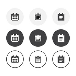Set 3 simple design calendar icons rounded vector
