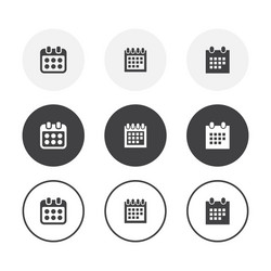 Set 3 simple design calendar icons rounded vector