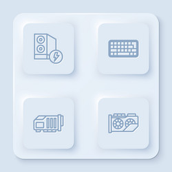 set line case of computer keyboard video graphic vector image