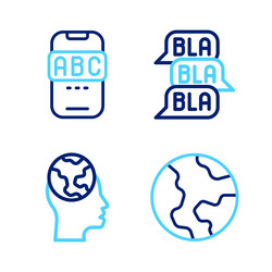 set line earth globe learning foreign languages vector image