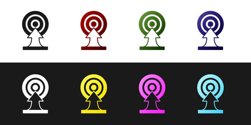 set target with arrow icon isolated on black vector image