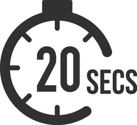 20 Second Countdown Timer Icons vector image