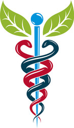 aesculapius abstract created using snakes vector image