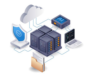 artificial intelligence for cloud server security vector image