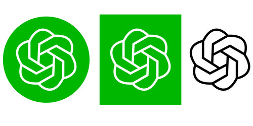 chatgpt logo open ai icon with chatbot artificial vector image