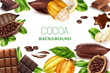 cocoa realistic frame vector image
