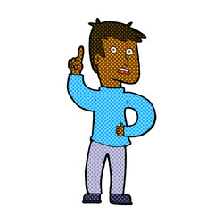 Comic cartoon boy with idea vector