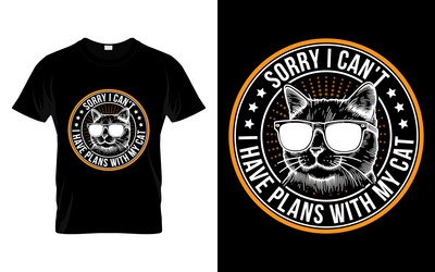 Cute Cat T-Shirt - Sorry I Can't Vector Image