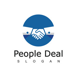 handshake logo people deal isolated on white vector