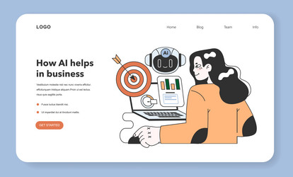 help of artificial intelligence for business web vector image