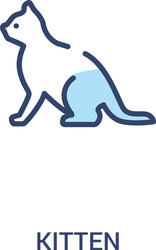 kitten concept 2 colored icon simple line element vector image