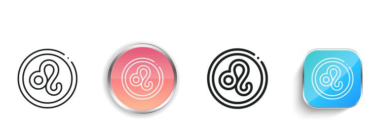 leo icon thin linear regular and button style vector image
