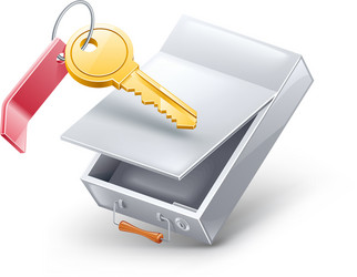 Secure Deposit Box with Key vector image