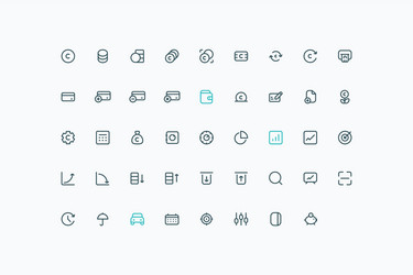 Set business and finance icons vector