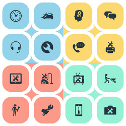 Set of simple support icons vector