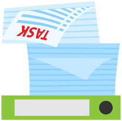 stack documents and assignments on folder vector image
