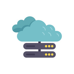 Cloud data icon flat crm database vector