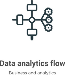 data analytics flow outline icon thin line black vector image