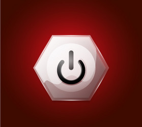 glass transparent effect power start button vector