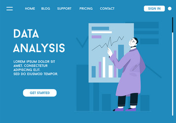 landing page data analysis concept vector image
