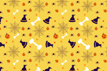 minimal pattern decoration with bone and spooky vector