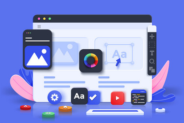 modern 3d of web development concept vector image