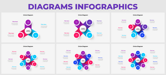 set of cycle elements for business presentation vector