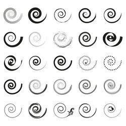 spiral icons abstract swirl patterns geometric vector image