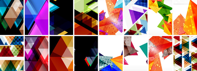 triangles and circles abstract shapes templates vector image