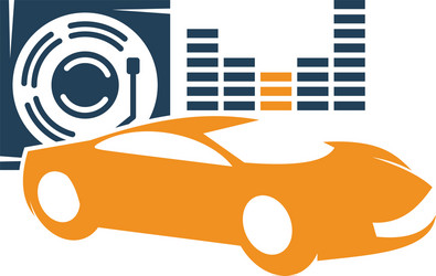 audio car system logo template isolated icon vector