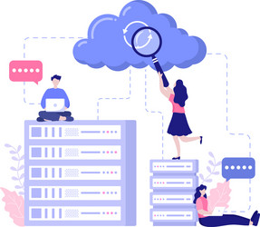 Cloud data storage hosting research vector