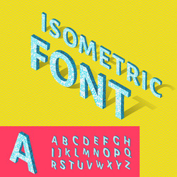 Isometric Font Grid with Geometric Shapes vector image