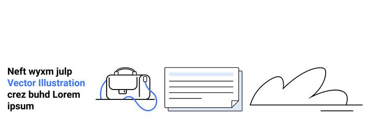 neat design with briefcase text document vector image
