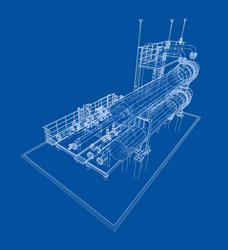 petroleum heater exchanger rendering of 3d vector image