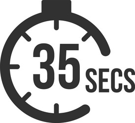 35 seconds countdown timer icon set time interval vector