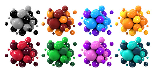 3d liquid blobs vector image