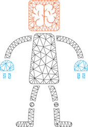 brain robot polygonal frame mesh vector image