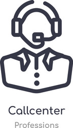 callcenter outline icon isolated line from vector image