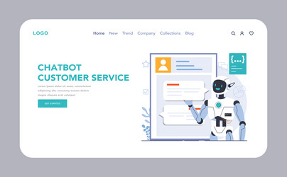 chat bot web or landing ai-powered customer vector image