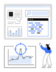 data analysis and targeting insights with visual vector image