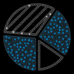 glossy mesh 2d pie chart with light spots vector image