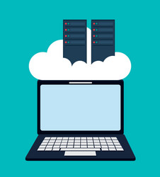 Laptop cloud computing and big data design vector