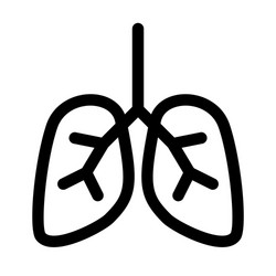 lungs organ line icon symbol or sign vector