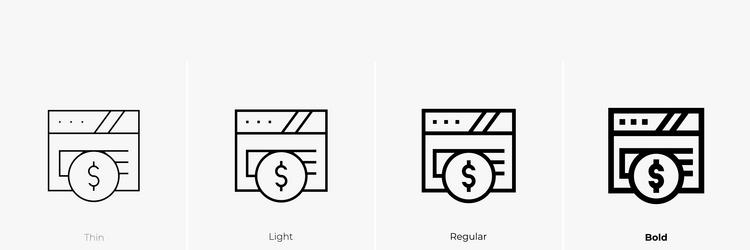 monetization icon thin light regular and bold vector image